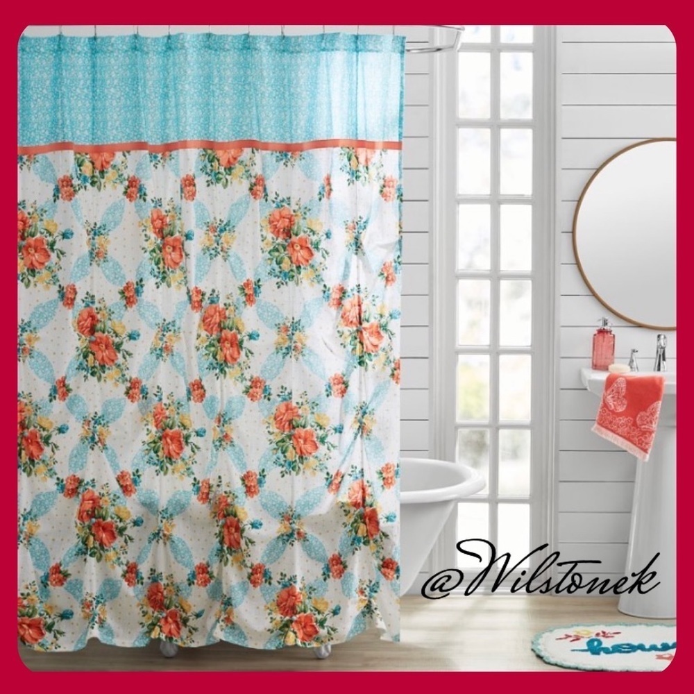 The Pioneer Woman Vintage Floral Cotton Shower Curtain